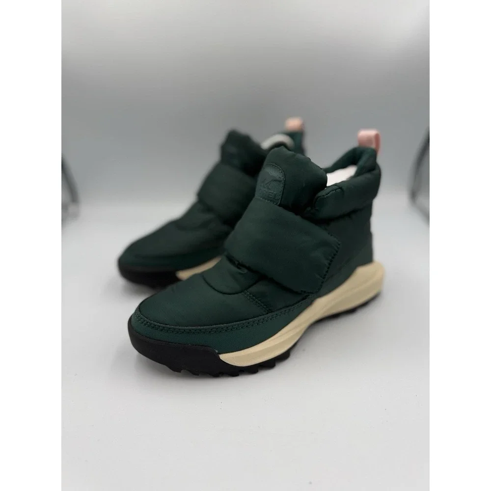 Sorel Ona Remix Puffy Strap Boots Women Size 7 Green Faux Fur Lined Comfort NWT